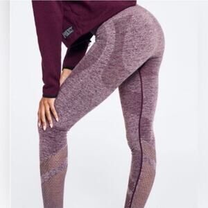 Victoria's Secret PINK Purple Marled Seamless Contour Mesh Cutout Leggings Small